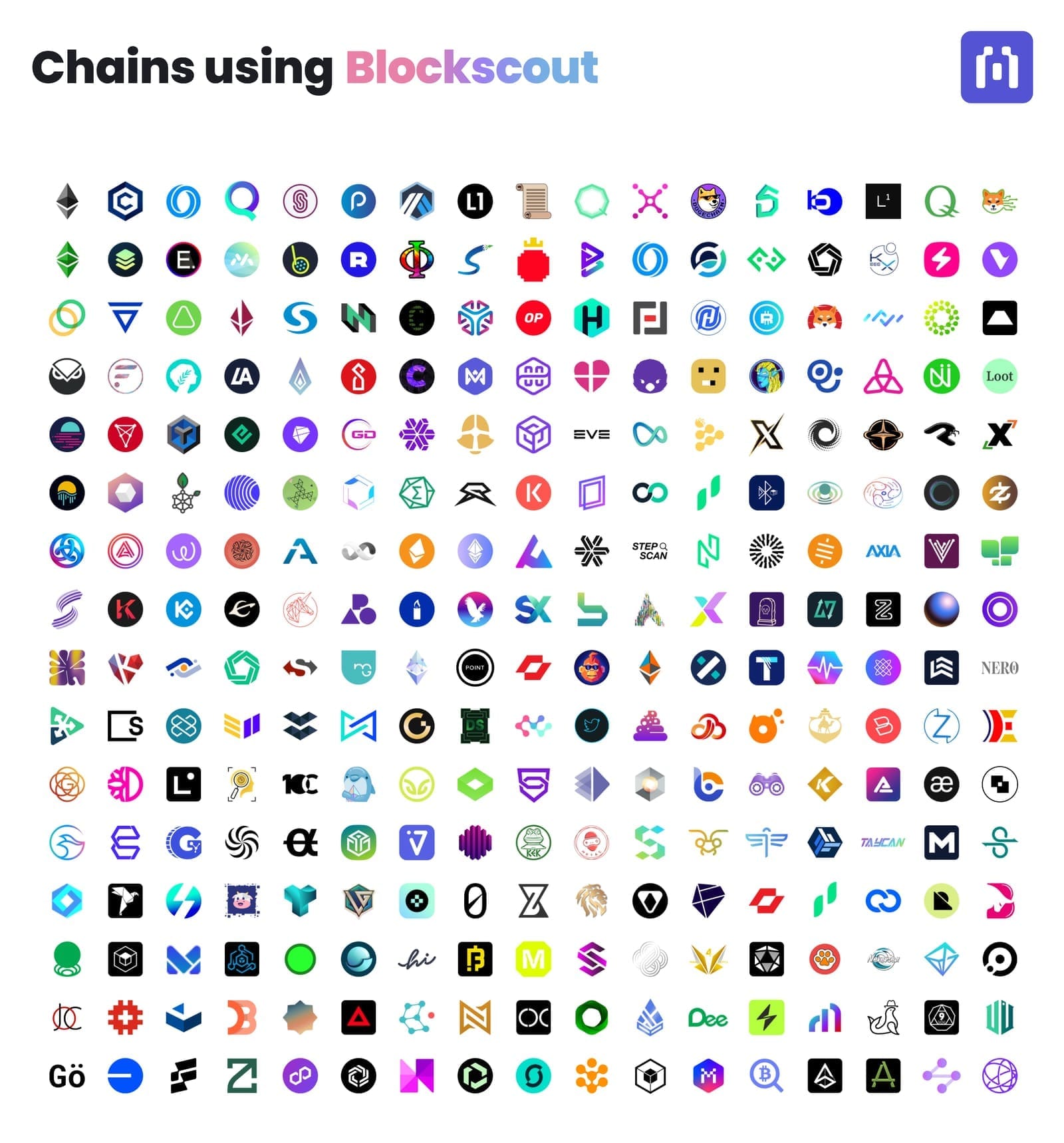 Networks and Chains using Blockscout Block Explorer