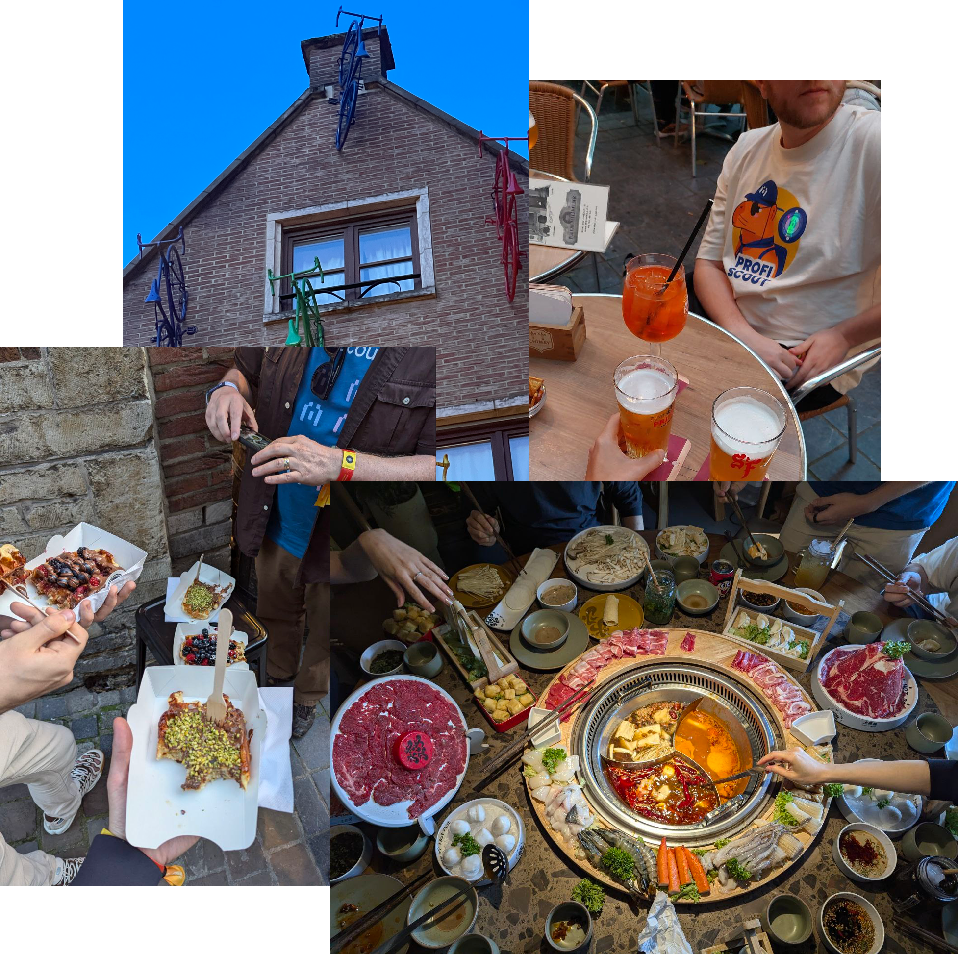 Collage of foods in Brussels