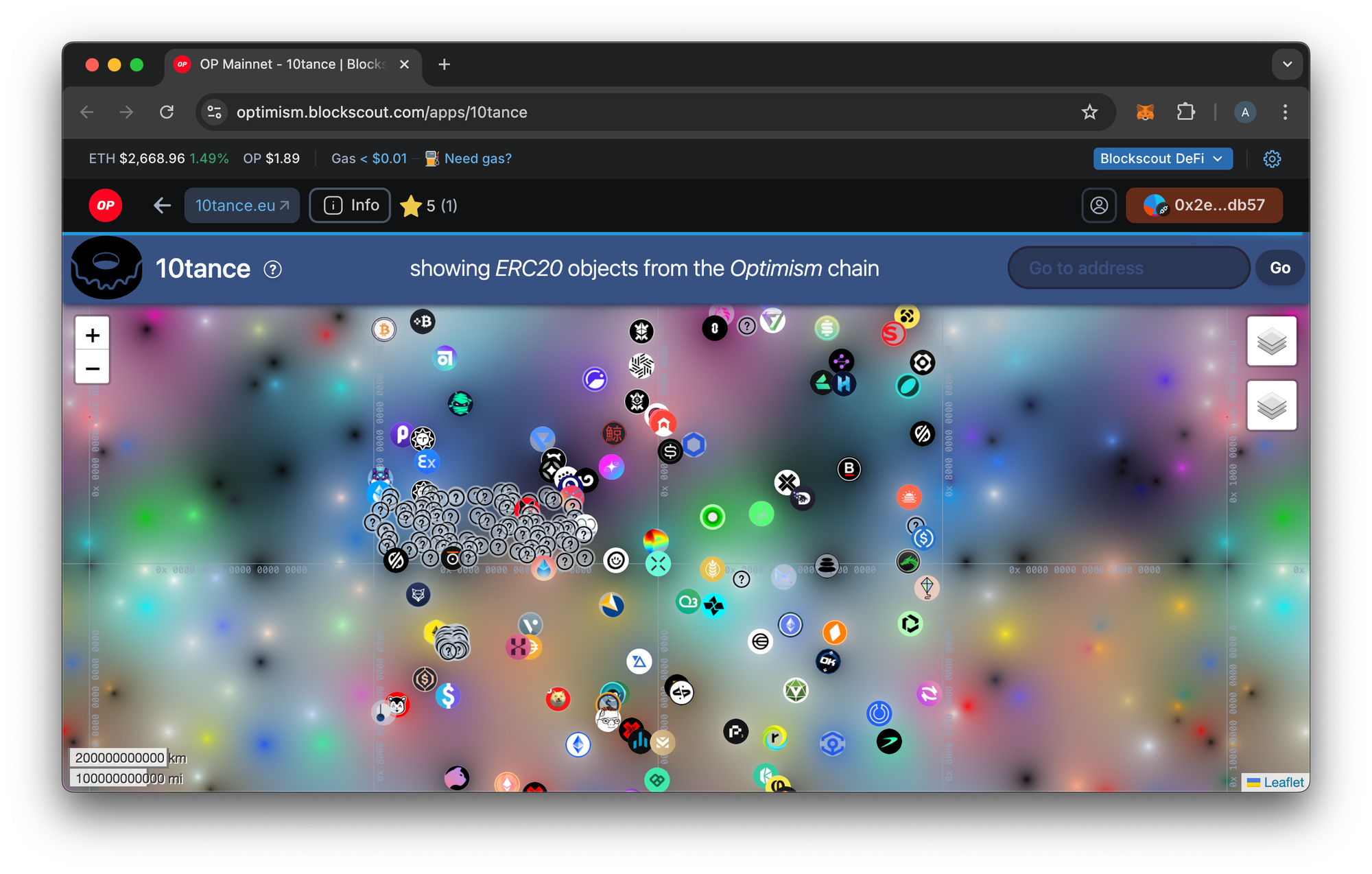 Optimism data visualizer on Blockscout